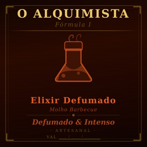 Rótulo Elixir Defumado — Molho Barbecue