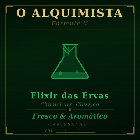 Rótulo Elixir das Ervas — Chimichurri Clássico