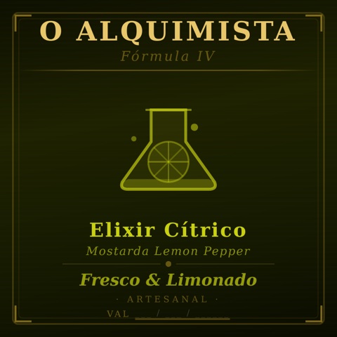 Rótulo Elixir Cítrico — Mostarda Lemon Pepper