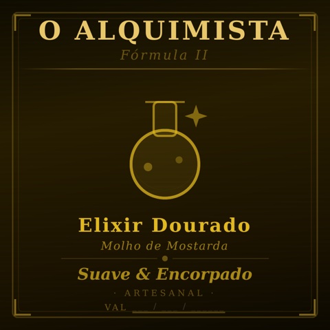 Rótulo Elixir Dourado — Molho de Mostarda