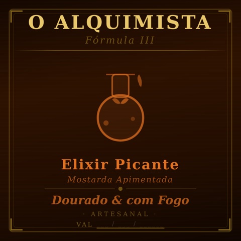 Rótulo Elixir Picante — Mostarda Apimentada